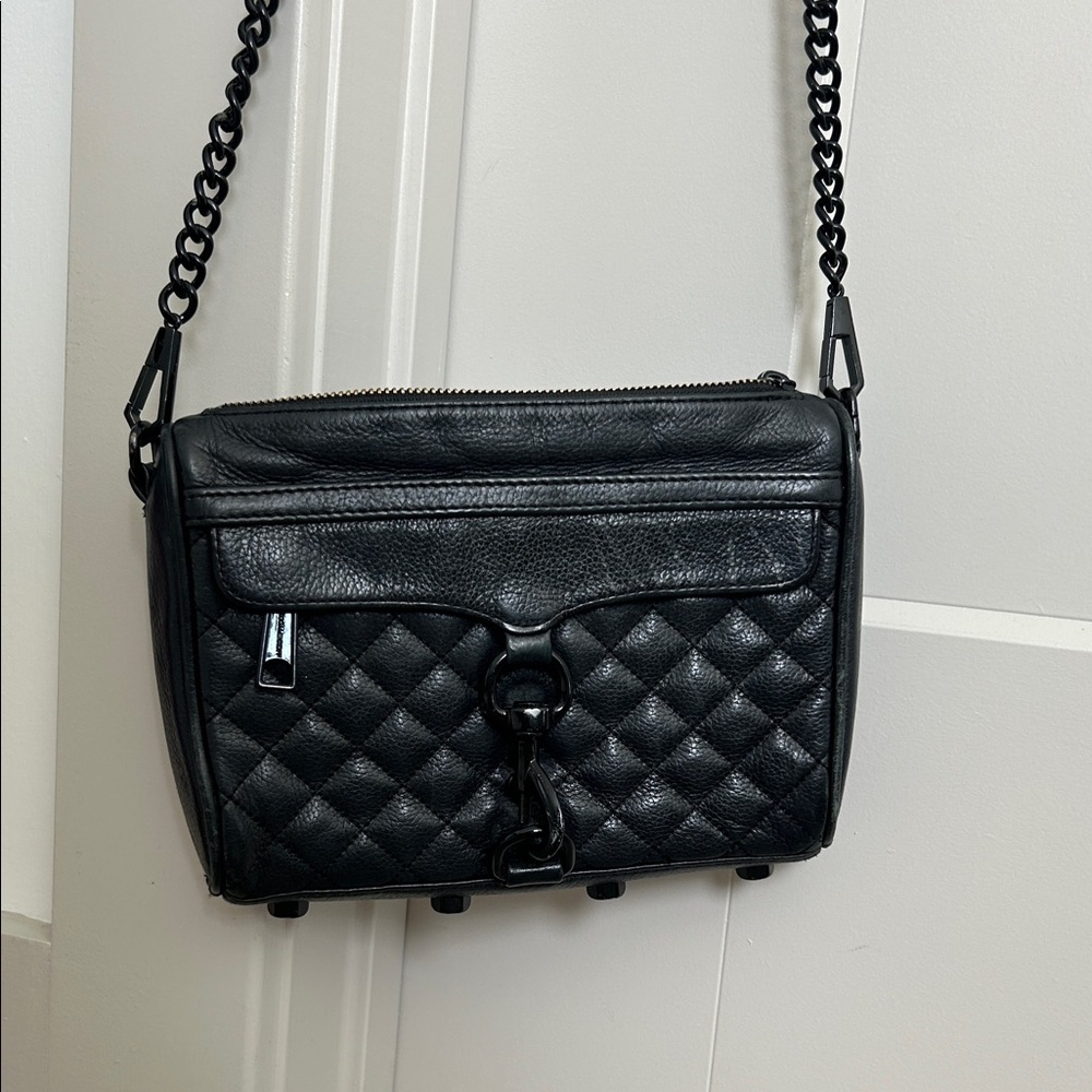 Rebecca Minkoff Black Quilted Leather Crossbody Bag